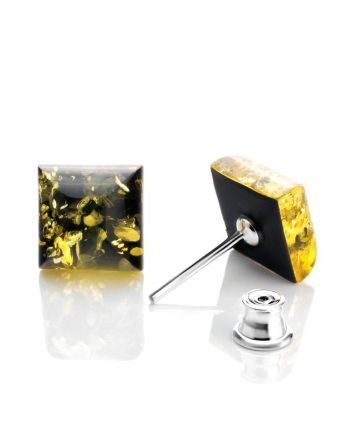 Green Amber Stud Earrings The Ovation, image 
