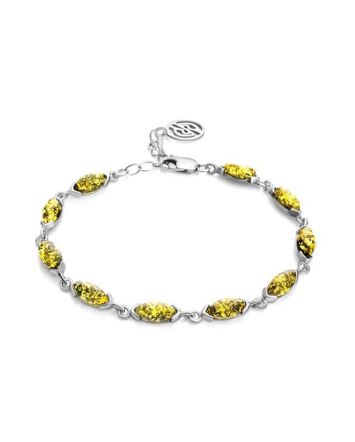 Link Amber Bracelet In Sterling Silver The Petal, image 
