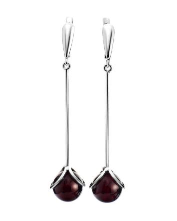 Cherry Amber Earrings In Sterling Silver The Flamenco, image 