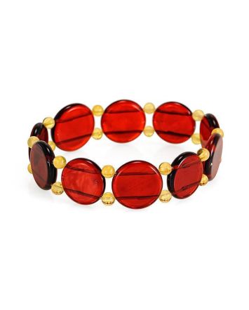 Two Toned Amber Stretch Bracelet, image 