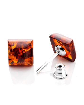 Cognac Amber Stud Earrings The Ovation, image 
