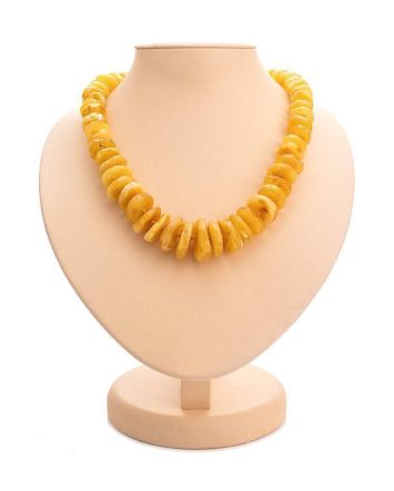 Honey Amber Beaded Necklace, image 