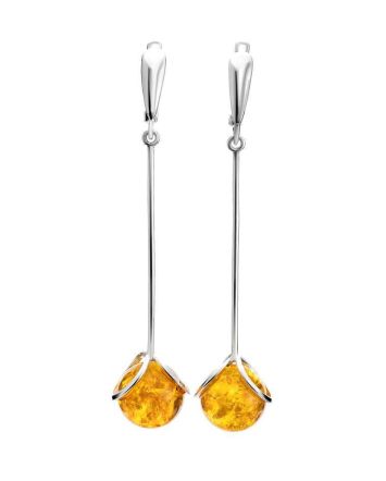 Lemon Amber Earrings In Sterling Silver The Flamenco, image 