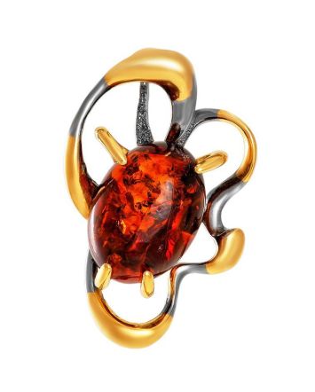 Gold-Plated Pendant With Cognac Amber The Pompadour, image 