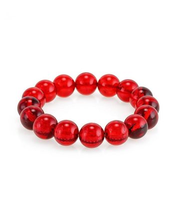 Bold Cherry Amber Beaded Bracelet, image 