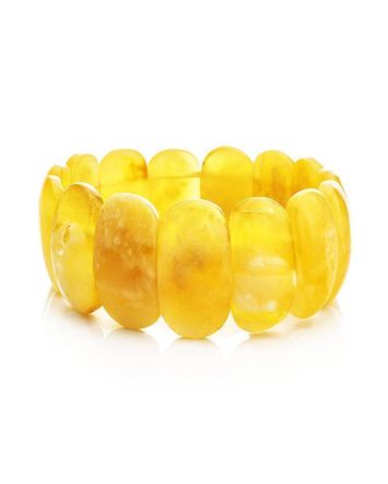 Honey Amber Flat Beaded Stretch Bracelet, image 