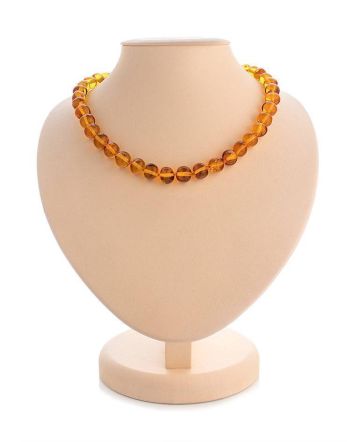Cognac Amber Beaded Necklace, image 