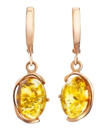 Drop Amber Earrings In Gold-Plated Silver The Vivaldi, image 
