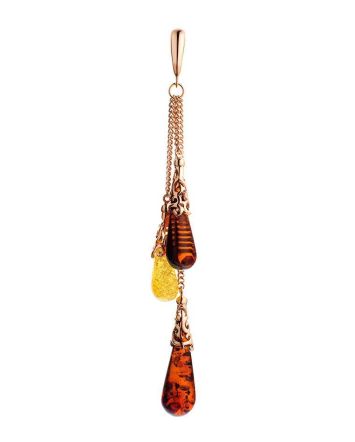 Multicolor Amber Pendant In Gold-Plated Silver The Casablanca, image 