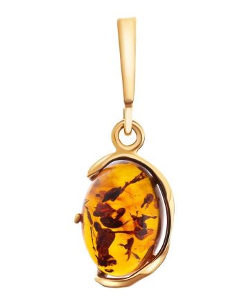 Oval Amber Pendant In Gold-Plated Silver The Vivaldi, image 