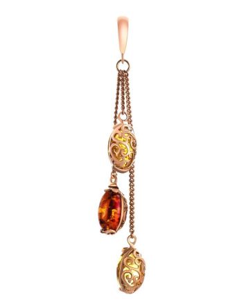 Dangle Amber Pendant In Gold-Plated Silver The Casablanca, image 