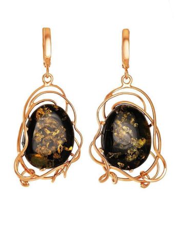 Handcrafted Amber Earrings In Gold-Plated Silver The Rialto, image 