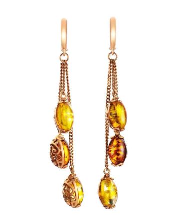 Chain Amber Earrings In Gold-Plated Silver The Casablanca, image 