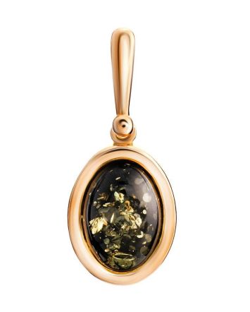 Green Amber Pendant In Gold-Plated Silver The Goji, image 