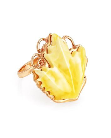 Adjustable Amber Ring In Gold The Canada, Ring Size: Adjustable, image 