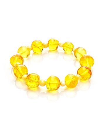Amber Ball Beaded Stretch Bracelet, image 