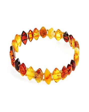 Lightweight Multicolor Amber Stretch Bracelet, image 