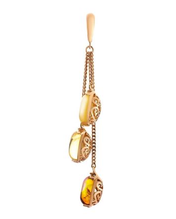 Dangle Amber Pendant In Gold-Plated Silver The Casablanca, image 