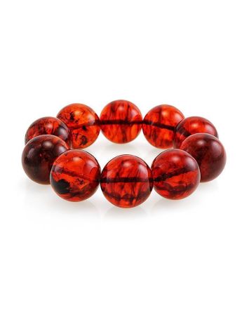 Cognac Amber Beaded Bracelet The Jupiter, image 