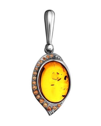 Amber Pendant In Sterling Silver With Champagne Crystals The Raphael, image 