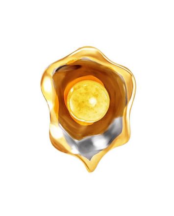 Honey Amber Pendant In Gold-Plated Silver The Turandot, image 