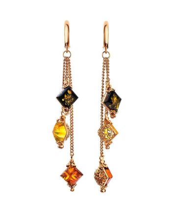 Chain Amber Earrings In Gold-Plated Silver The Casablanca, image 