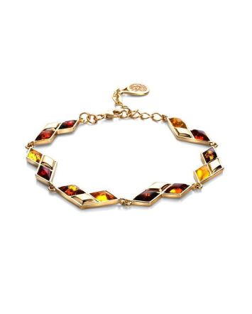 Multicolor Amber Bracelet In Gold Plated Silver The Colombina, image 