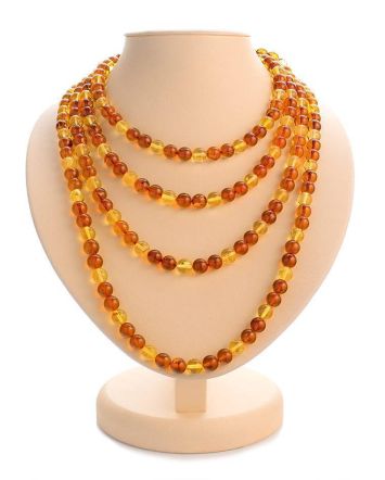 Amber Beaded Rope Necklace, image 