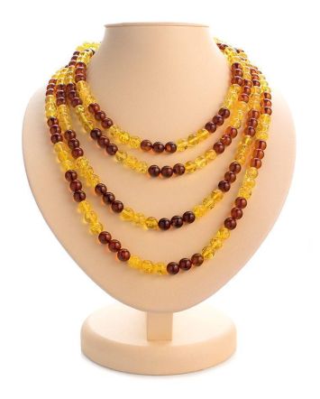 Two-Toned Amber Rope Necklace, image 