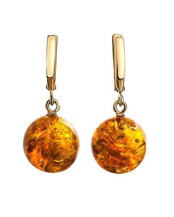 Amber Earrings In Gold-Plated Silver The Jupiter, image 