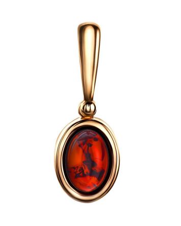 Gold-Plated Pendant With Cherry Amber The Goji, image 