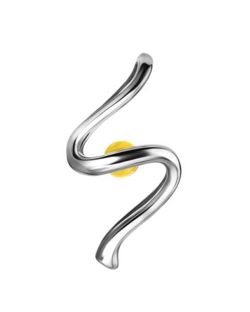 Wavy Amber Pendant In Sterling Silver The Leia, image 