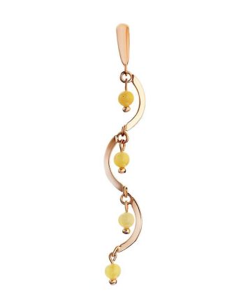 Gold-Plated Dangle Pendant With Honey Amber The Siesta, image 