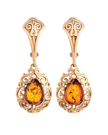 Amber Earrings In Gold-Plated Silver The Luxor, image 