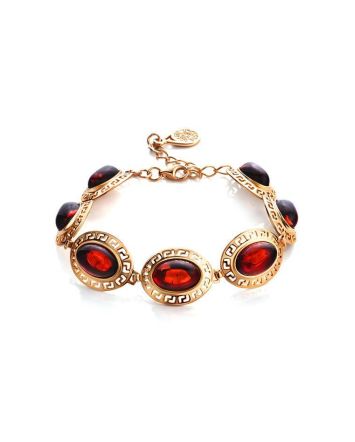 Link Amber Bracelet In Gold Plated Silver The Ellas, image 