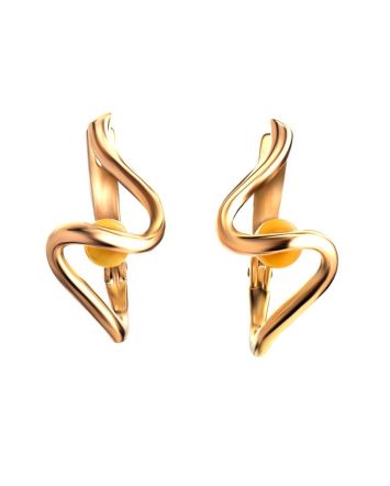 Honey Amber Earrings In Gold-Plated Silver The Leia, image 