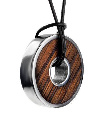 Wooden Pendant In Sterling Silver The Indonesia, image 