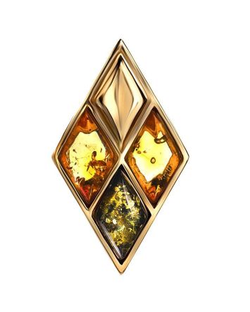 Gold-Plated Pendant With Multicolor Amber The Colombina, image 