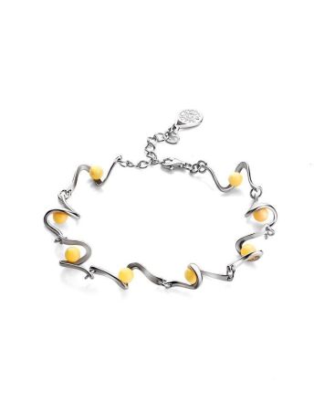 Honey Amber Bracelet In Sterling Silver The Leia, image 