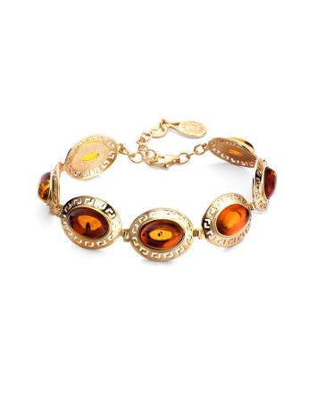 Link Amber Bracelet In Gold Plated Silver The Ellas, image 