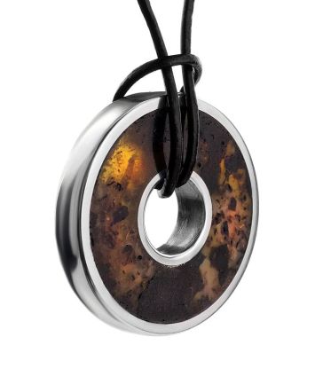 Black Amber Pendant In Sterling Silver The Indonesia, image 