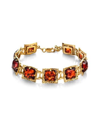 Link Amber Bracelet In Gold Plated Silver The Hermitage, image 