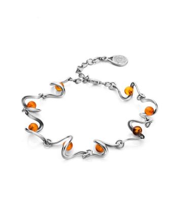 Link Amber Bracelet In Sterling Silver The Leia, image 
