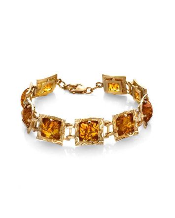Geometric Amber Bracelet In Gold Plated Silver The Hermitage, image 