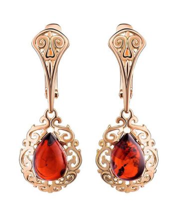 Amber Earrings In Gold-Plated Silver The Luxor, image 