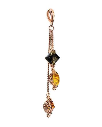 Gold-Plated Pendant With Multicolor Amber The Casablanca, image 