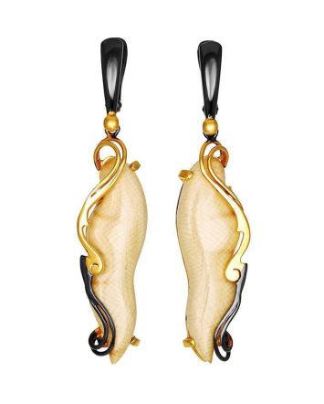 Elongated Mammoth Tusk Earrings In Gold-Plated Silver The Era, image 
