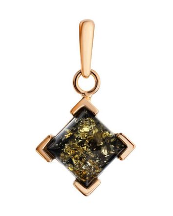 Gold-Plated Pendant With Green Amber The Artemis, image 