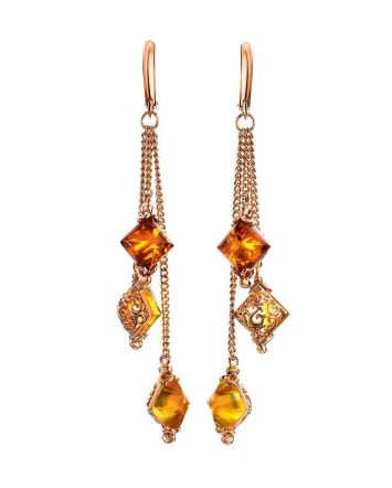 Amber Chain Dangle Earrings In Gold-Plated Silver The Casablanca, image 