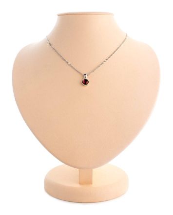 Sterling Silver Necklace With Cherry Amber, Length: 50, image 